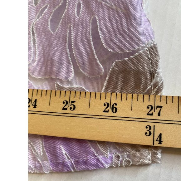 Alfred Dunner Woman 20W Purple Floral Leaf Print Sheer Button Front Blouse Fairy - Picture 8 of 8